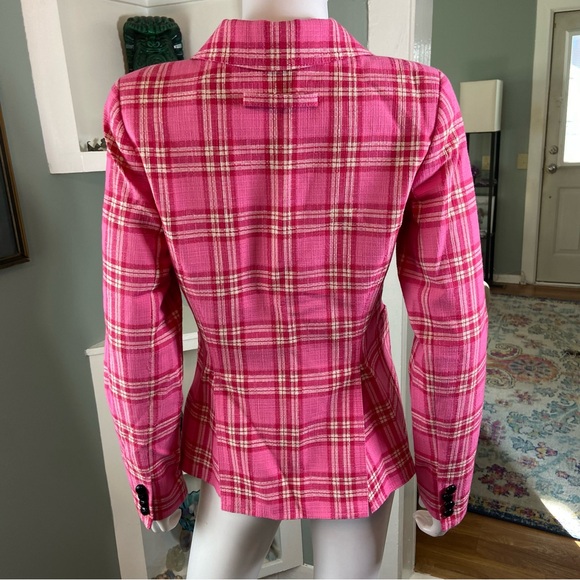 Smythe Duchess Tonal Pink Plaid Blazer Jacket XSmall XS 0 Suit - Picture 11 of 12